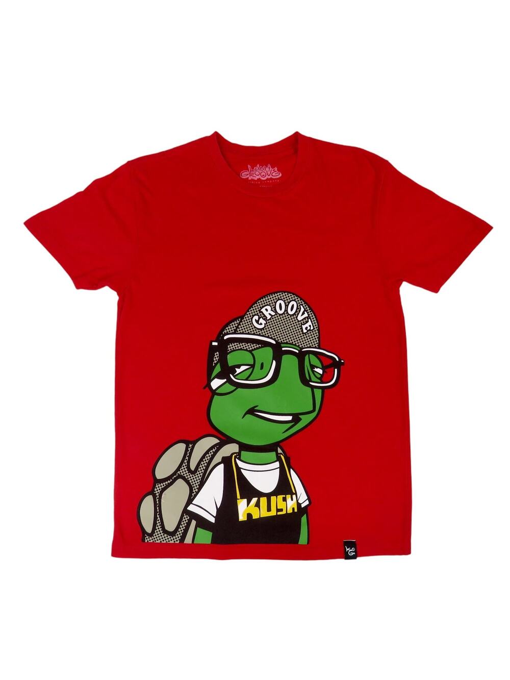 Kush Grove Red Crewneck Turtle Graphic Tee Small